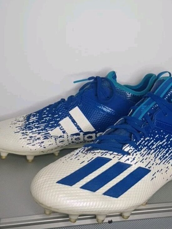 Adidas Adizero Scorch Football Cleats White Blue Men\'s Size 13.5 US 13 UK main image 6